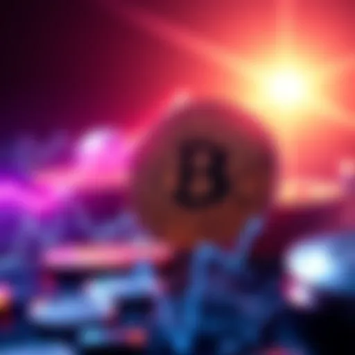 A graphic showing the upward trend of $PLSX coin against Bitcoin, with dollar signs and a bright background