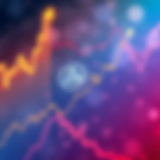 Graph showing Aave's token price rising above $260 with a background of decentralized finance symbols