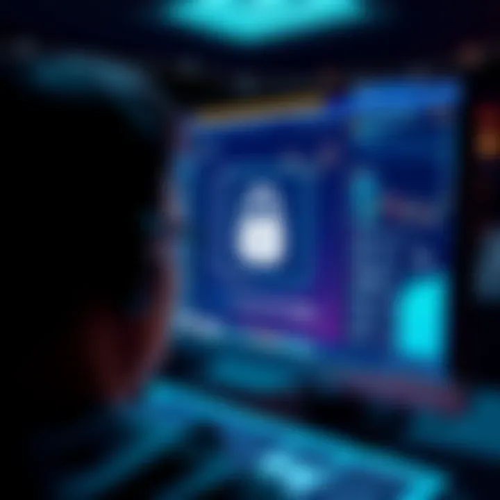 A person looks at a computer screen with a locked wallet icon, trying to access their cryptocurrency funds