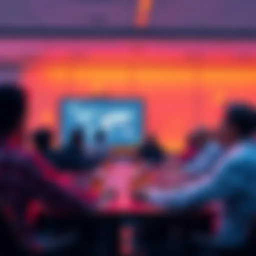 Core developers discuss updates and strategies during a meeting.