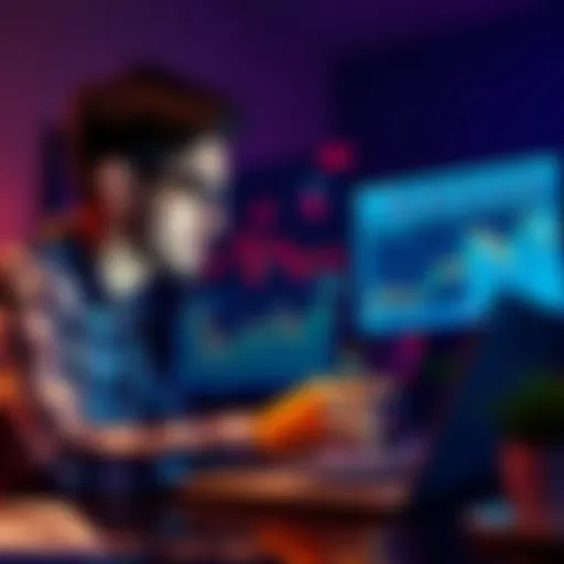 A person analyzing Bitcoin trends on a laptop while considering lifestyle choices