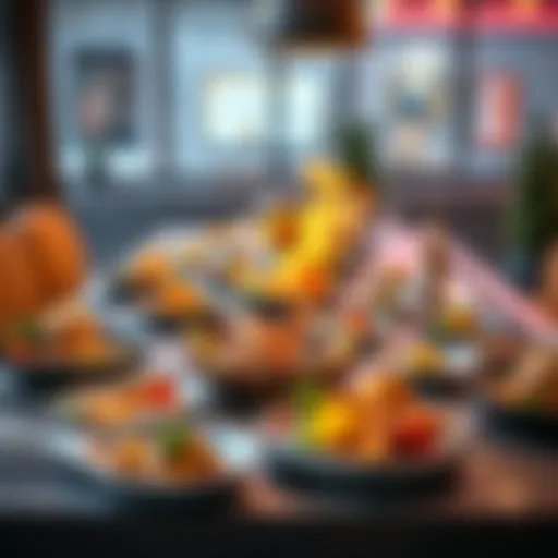 A table filled with colorful and creative dishes from Aerobud's new menu for 2025