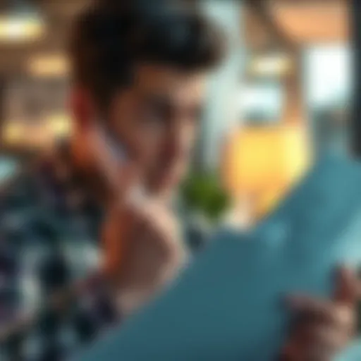 A worried individual examining financial papers, highlighting concerns about identity theft after account issues with River Financial.