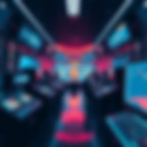 A digital representation of Algorand’s Alpha Arcade showcasing altcoin activity and investor interest in a vibrant online market setting.