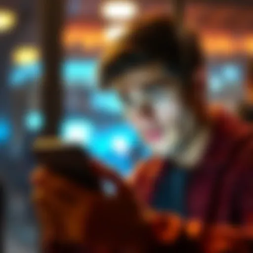 Frustrated person looking at their phone with a confused expression while trying to claim a username in an app.