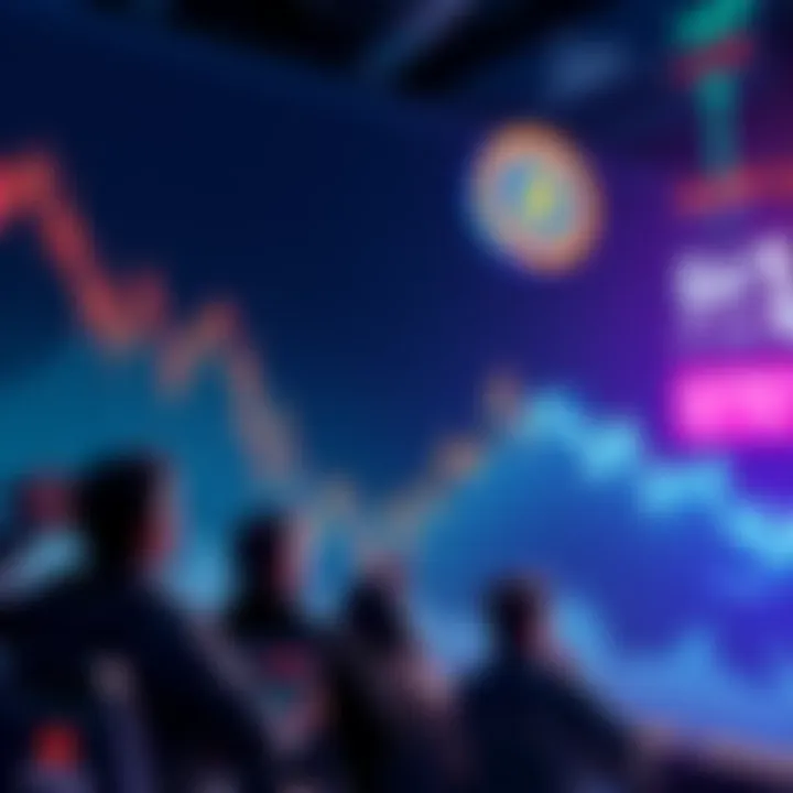 Graph showing Aster coin's value plummeting under $1, with worried investors looking on.