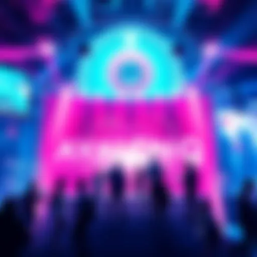 A vibrant graphic showcasing the launch of Avalon Q, featuring people engaging with technology and innovation.
