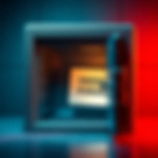 A safety deposit box in a bank, with a piece of paper representing a seed phrase inside it, symbolizing crypto security storage.