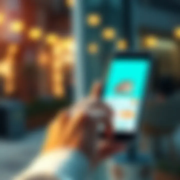 A person using a smartphone to transfer money for a house purchase through a bank app
