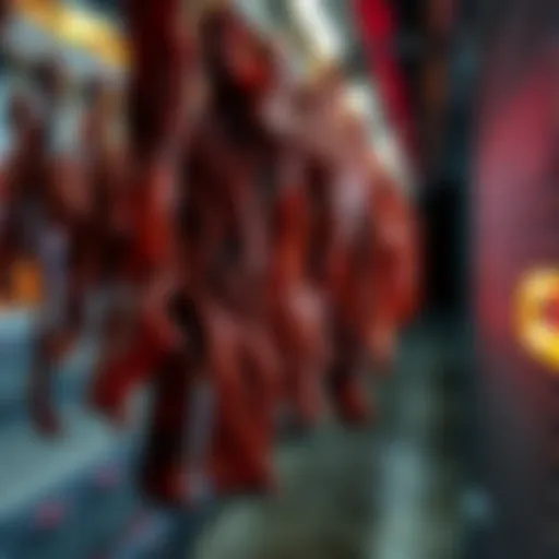 Beef jerky hanging to dry in a facility using heat from Bitcoin miners