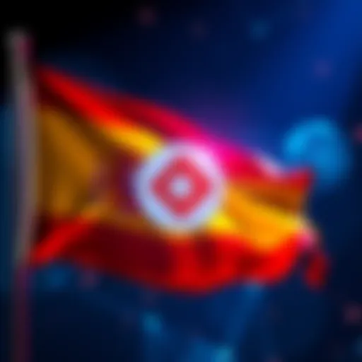 A graphic depicting the launch of BeToken as Spain's first regulated security token offering with the Spanish flag and the Polygon logo in the background.