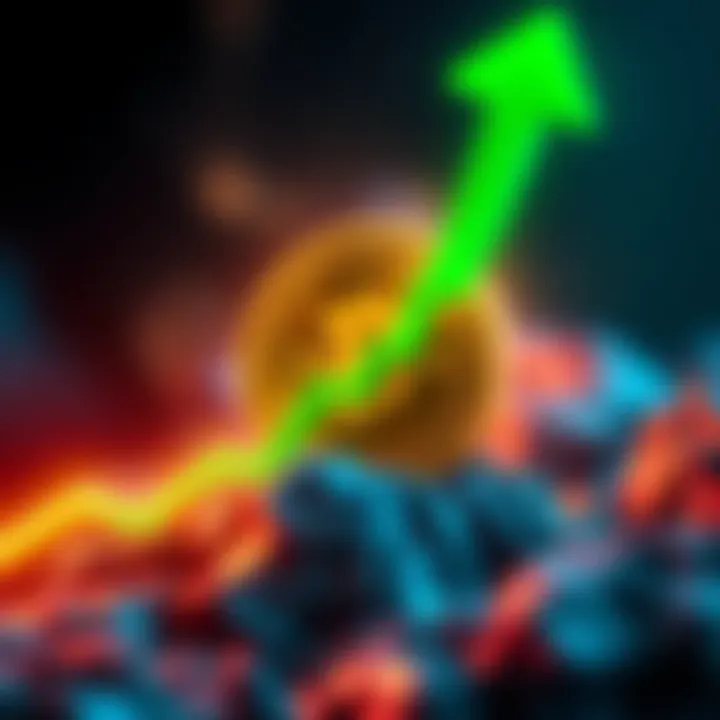 Binance Coin Rises Graphic showing Binance Coin rising sharply with a green arrow after news of CZ's pardon