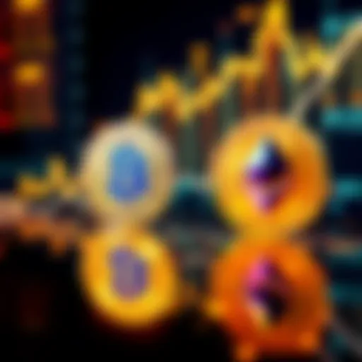 Bitcoin and Ethereum logos with upward trending graph reflecting market recovery