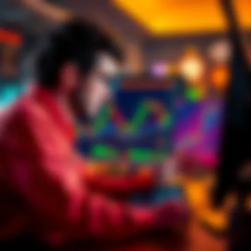 A person analyzing Bitcoin charts on a computer with a concerned expression, showing the emotional impact of market changes.
