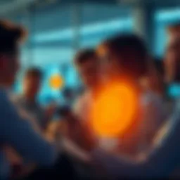 A group of people discussing their experiences with Bitcoin in a casual setting