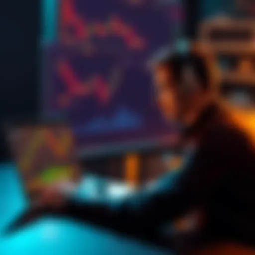 A person considering a loan with a 401k plan while looking at a Bitcoin chart on a laptop