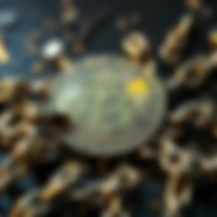 Bitcoin Logo with Broken Chain A Bitcoin logo surrounded by broken chains symbolizing its separation from other cryptocurrencies.