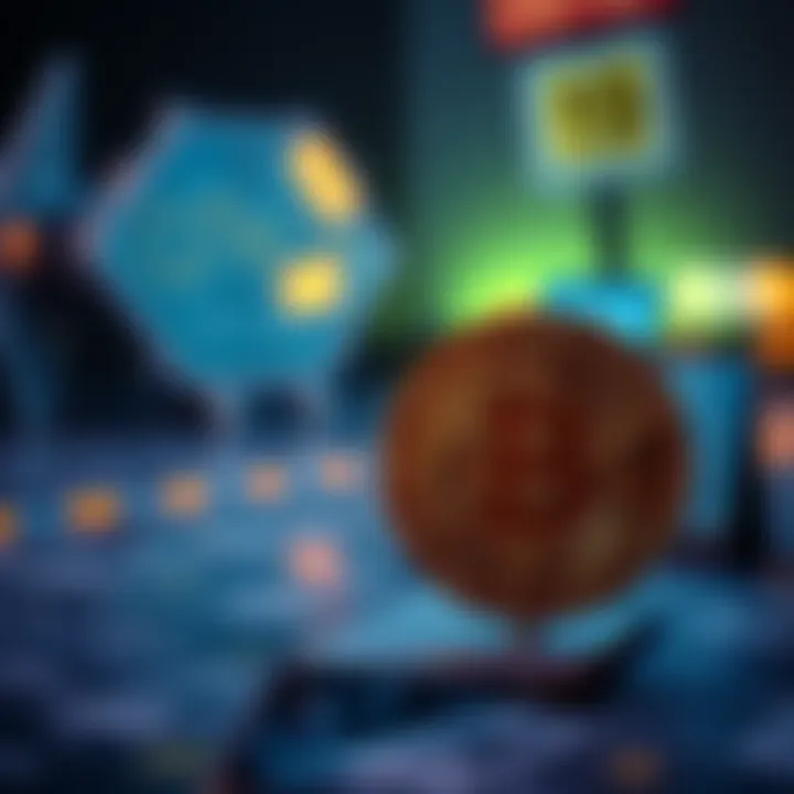 A Bitcoin symbol alongside a caution sign, representing the risks of investing in Bitcoin