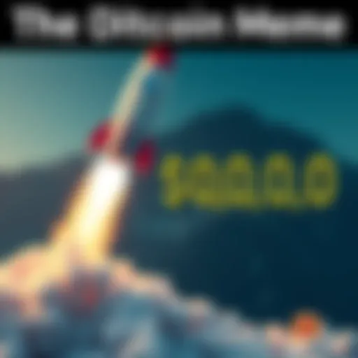 A humorous Bitcoin meme showing a rocket blasting off with the Bitcoin symbol, representing the countdown to $200,000.