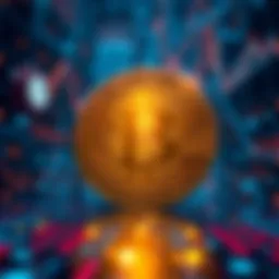 A glowing Bitcoin symbol against a backdrop of digital codes and circuits, highlighting its significance as a leading digital currency.