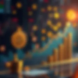 A graph showing Bitcoin's market dominance falling below 60%, with symbols of various altcoins rising in the background.