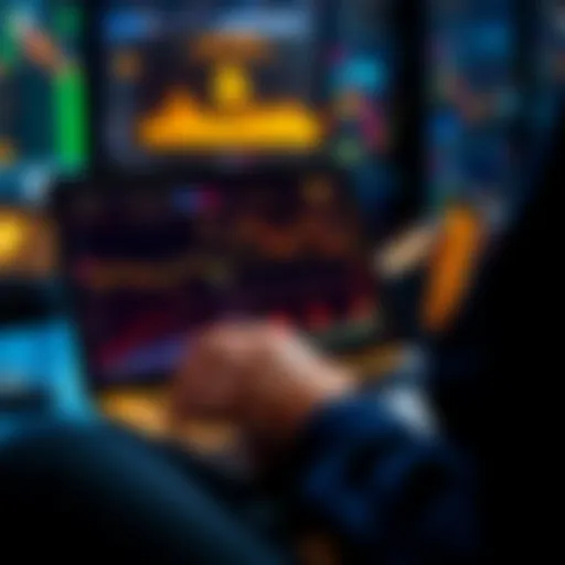 A person comparing different Bitcoin exchanges on a laptop, focusing on low fees and manual bank linking without Plaid.