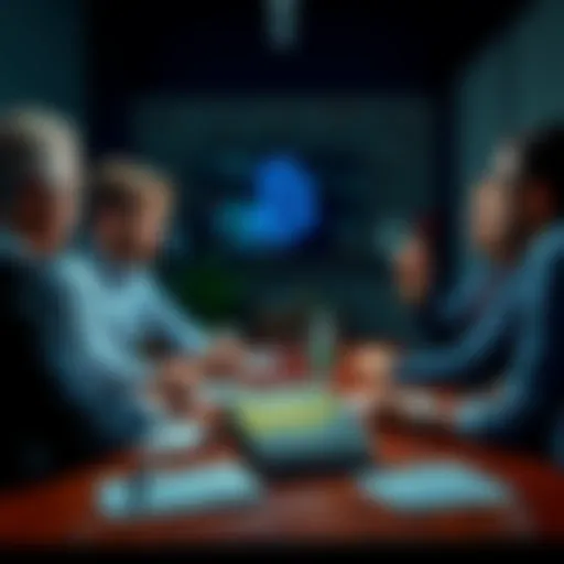 A group of people discussing Bitcoin, expressing skepticism about its role in solving financial issues, with a book titled 'Broken Money' by Lyn Alden visible on the table.