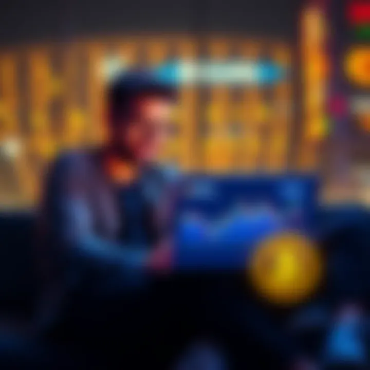 Two friends sitting together with a laptop showing cryptocurrency charts, symbolizing modern relationships influenced by Bitcoin.