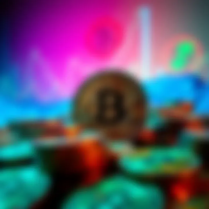 Bitcoin's Future Uncertain A visual representation of Bitcoin coins fading into the background while other cryptocurrencies rise in prominence, symbolizing a shift in market dominance.