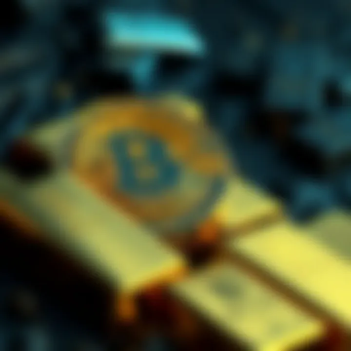 A visual comparison of Bitcoin coins alongside gold bars, highlighting their potential as stores of value.