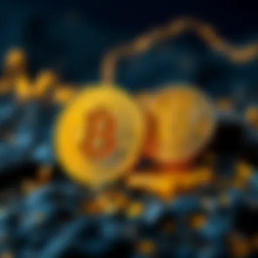 A visual representation comparing Bitcoin and Gold as investments, showcasing a Bitcoin symbol alongside a gold bar.
