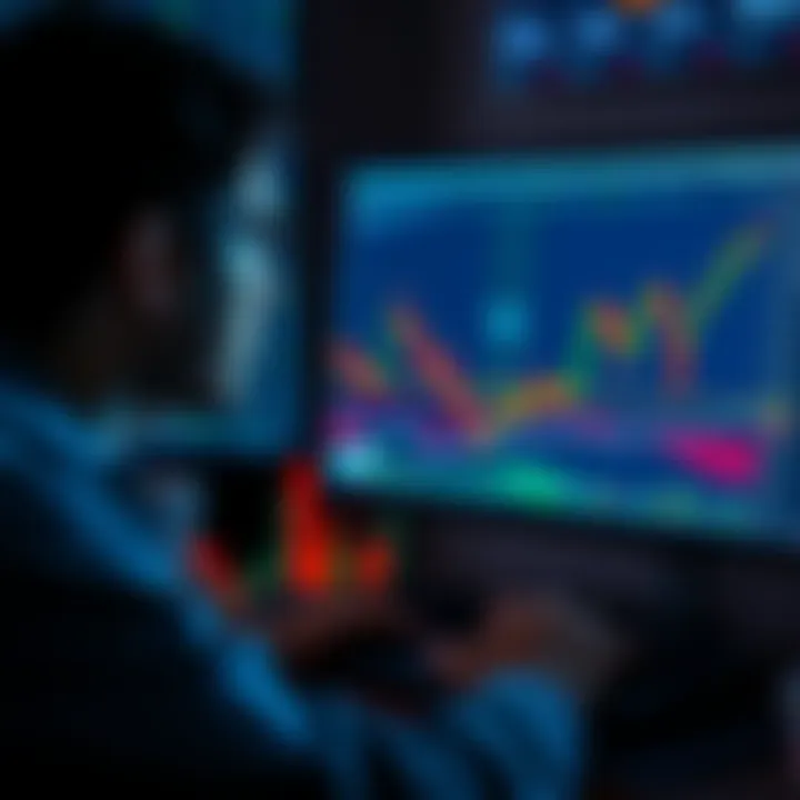 A person looking at a Bitcoin chart on a computer, contemplating holding their investment during market ups and downs.