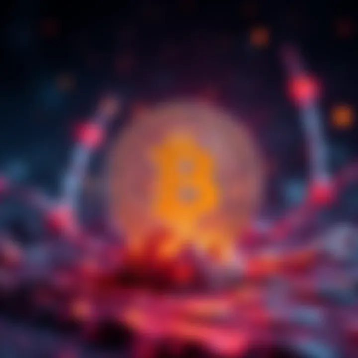 A Bitcoin symbol breaking free from chains, symbolizing its independence from traditional finance.