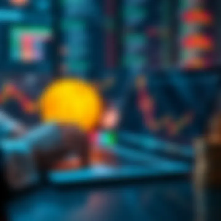 Bitcoin Investment Insights A person analyzing Bitcoin trends on a laptop with market charts visible