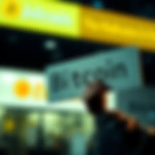 Bitcoin investment concept A person holding a sign with their last name and Bitcoin symbols, representing legacy and investment