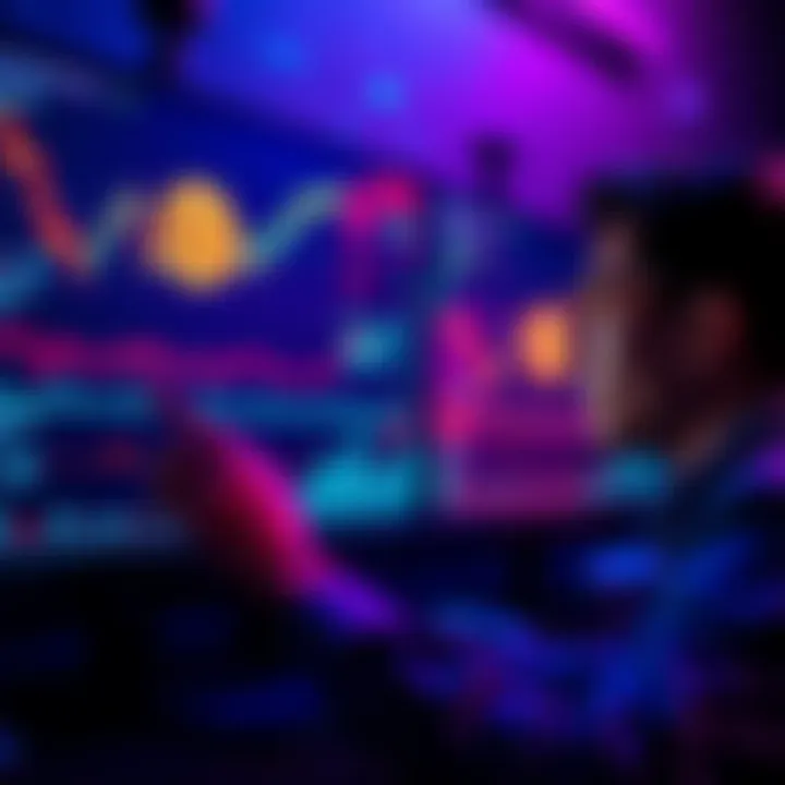 A person looking at a computer screen showing Bitcoin prices and graphs with a thoughtful expression, symbolizing investment decisions.