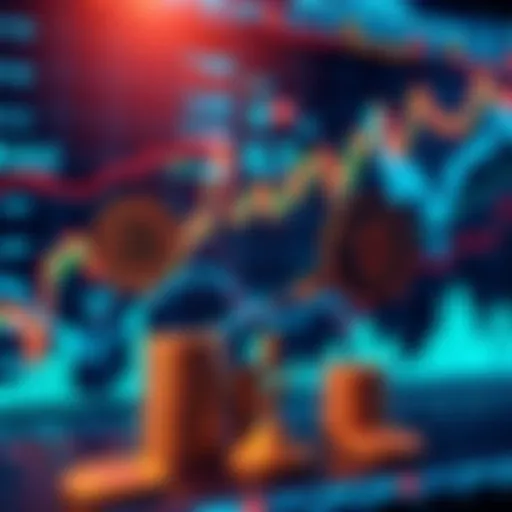 A graphic showing fluctuating Bitcoin prices with symbols of regulations and investor reactions in the background.