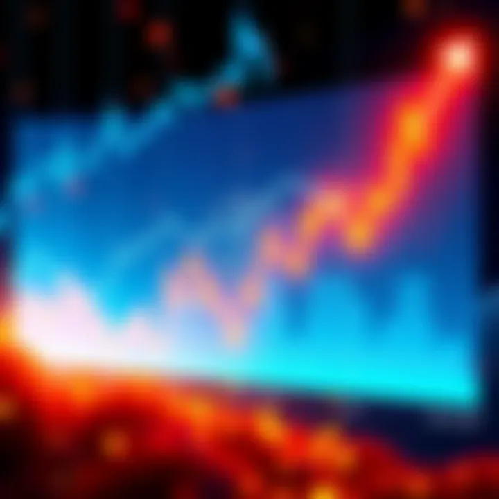 Graph showing Bitcoin price fluctuations with upward and downward trends