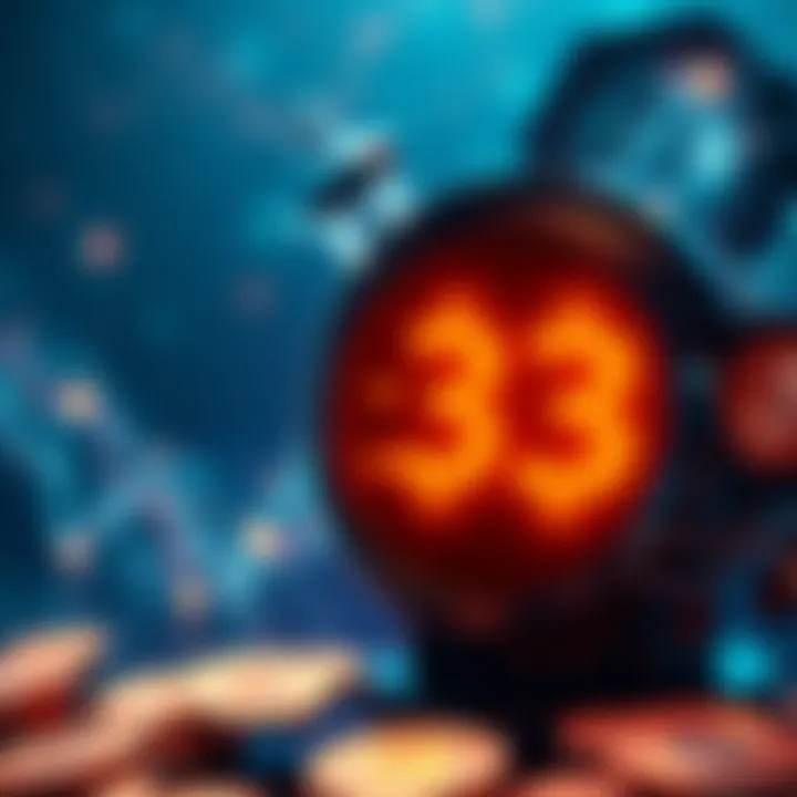 A graphic showing a countdown clock with Bitcoin symbols representing the remaining 2.3 million coins to be mined.