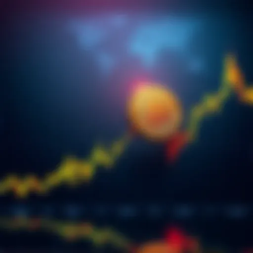 A downward trend shown on a Bitcoin price graph, illustrating potential collapse predicted by Justin Bons.