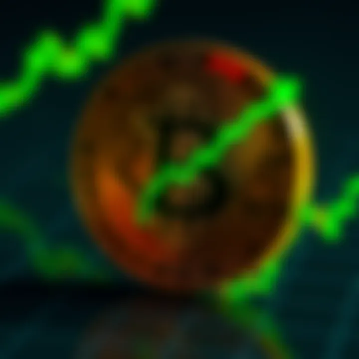 A Bitcoin symbol with a green chart indicating price growth, symbolizing investors' confidence in holding their Bitcoin during market fears.
