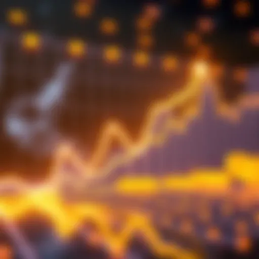 A line chart showing Bitcoin's profit trend over four years with upward movement, symbolizing growth and investment patience.