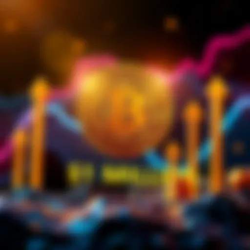 A graphic showing the Bitcoin logo with a price tag of $1 million, alongside upward arrows symbolizing growth