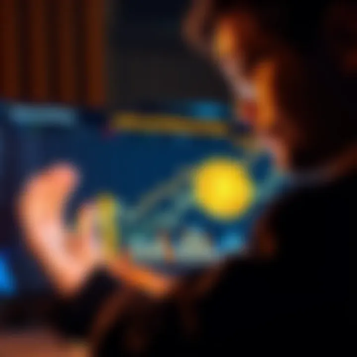 A person examining a chart showing Bitcoin's growth alongside retirement plans, symbolizing investment opportunities.