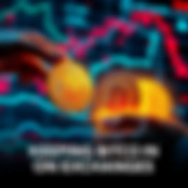 A graphic showing Bitcoin coins being transferred from an exchange to a secure wallet, illustrating the risks of keeping Bitcoin on exchanges, including potential hacking threats.