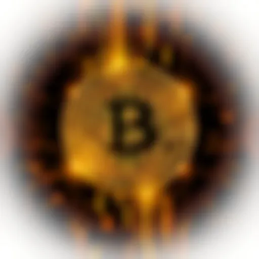 A digital representation of Bitcoin as a simulation, featuring a glowing Bitcoin symbol surrounded by abstract data patterns, illustrating its intangible nature.