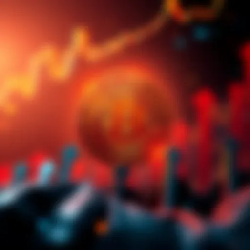 A visual representation of Bitcoin reaching a supply limit, featuring a digital coin surrounded by upward arrows symbolizing rising prices and market interest.