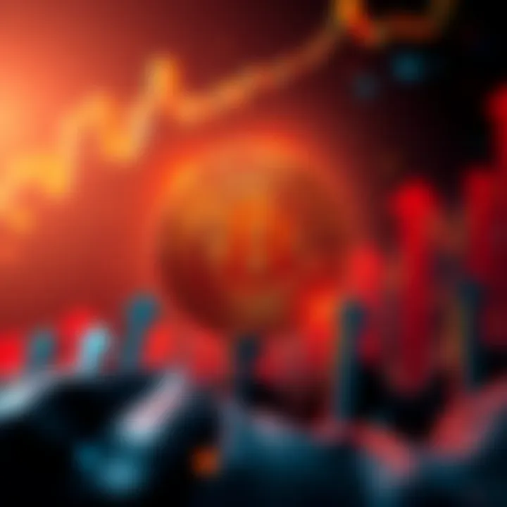 A visual representation of Bitcoin reaching a supply limit, featuring a digital coin surrounded by upward arrows symbolizing rising prices and market interest.