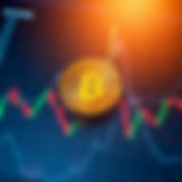 A Bitcoin symbol overlaid on a fluctuating market chart, symbolizing the debate over its future.