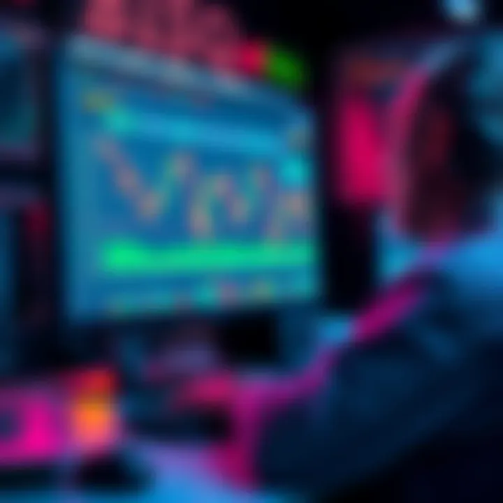 A person using a computer to trade Bitcoin on the Bisq platform, focusing on Canadian currency exchanges.